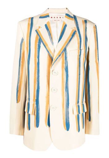 Marni striped single-breasted blazer - Neutrals