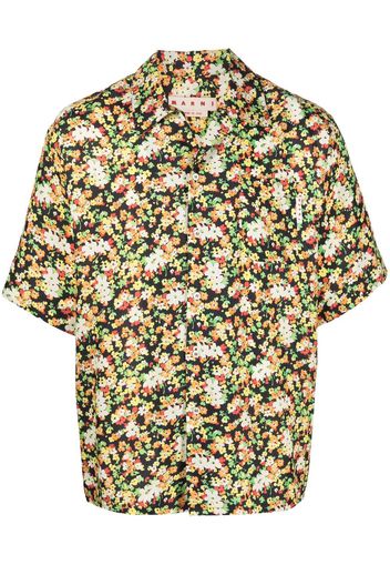 MARNI floral short-sleeve shirt - Black