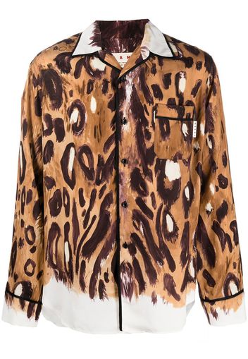 Marni leopard-print button-up shirt - Brown