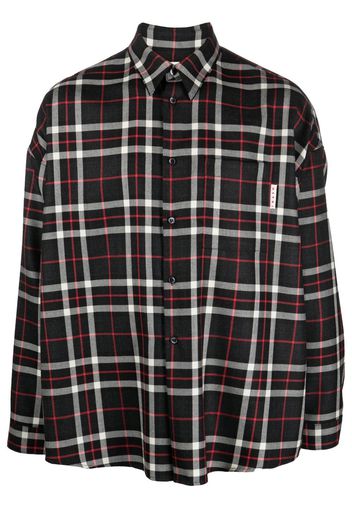 Marni tartan button-down shirt - Grey