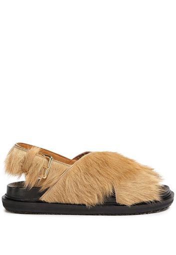 Marni Fussbett faux-fur sandals - Neutrals
