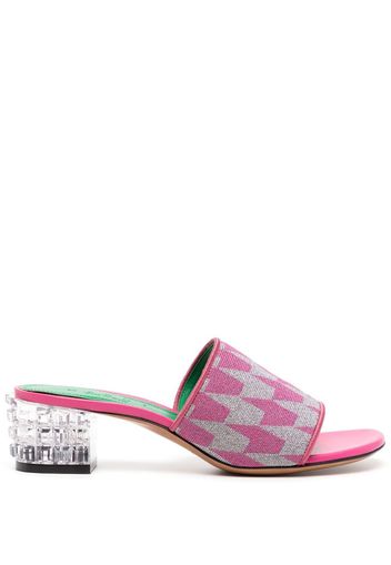 Marni crystal-heel patterned sandals - Pink