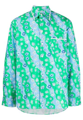 Marni cotton floral-print shirt - Green