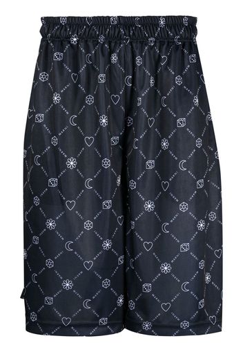 Marni logo-print shorts - Blue