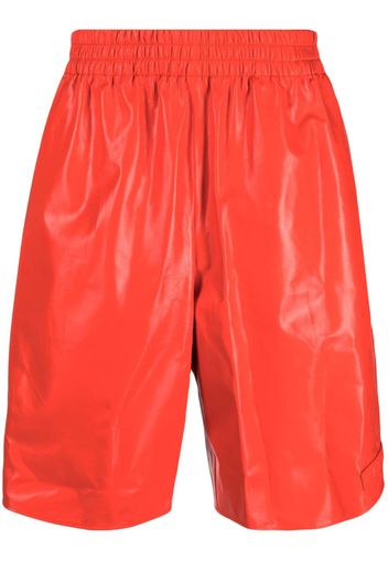 Marni elasticated-waist leather shorts - Red