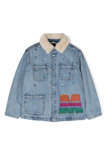 Marni Kids logo-patch denim jacket - Blue