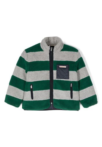 Marni Kids striped fleece jacket - Green