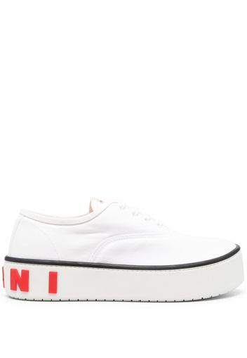 Marni logo-embossed flatform sneakers - White