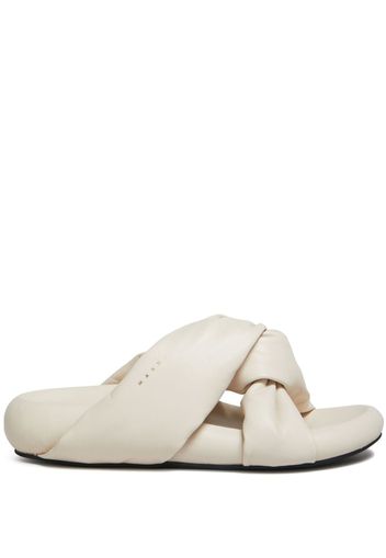 Marni twist-detail leather sandals - White