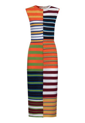 Marni virgin-wool striped dress - Orange