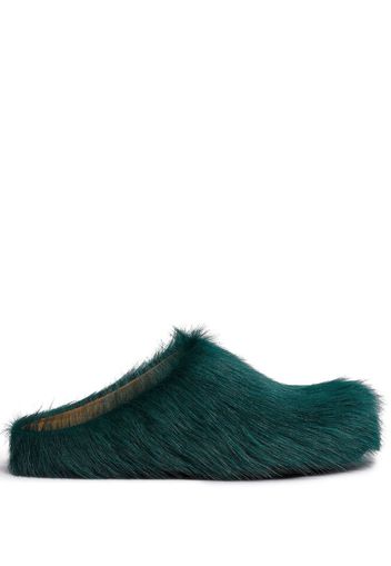 Marni Sabot brushed leather slides - Green