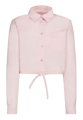 Marni logo-embroidered cotton shirt - Pink