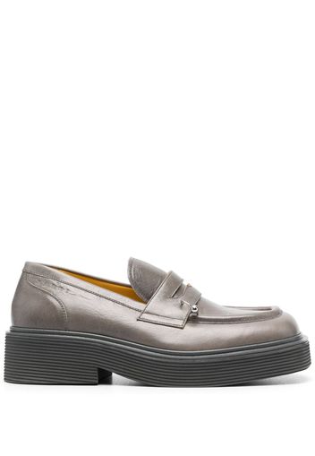 Marni square-toe leather loafers - 00N95 GREY