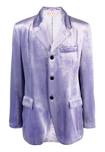 Marni single-breasted velvet blazer - Purple