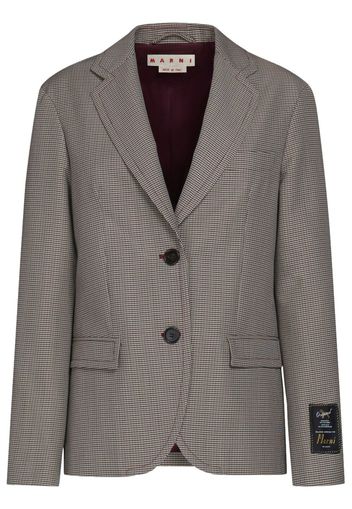 Marni houndstooth-pattern single-breasted blazer - Grey