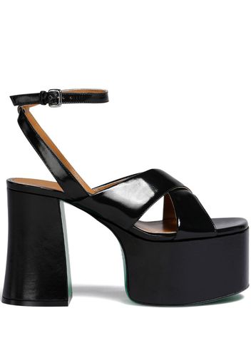 Marni patent leather platform sandals - Black