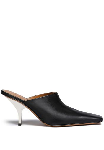 Marni squared-toe heeled leather mules - Black