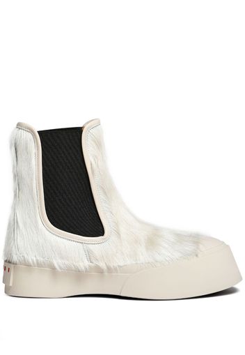 Marni Pablo calf-hair Chelsea boots - White