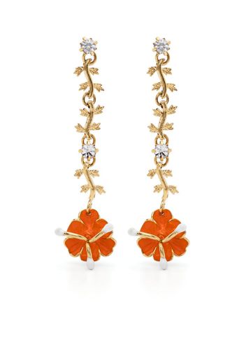 Marni flower-pendant drop earrings - Gold