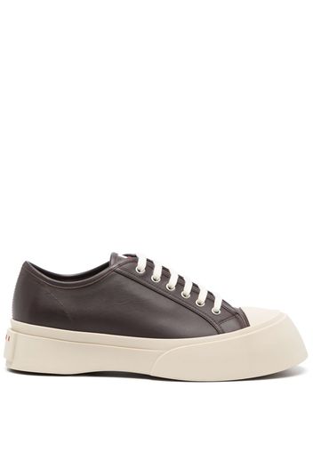 Marni lace-up leather sneakers - Brown