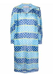 Marni striped polka dot dress - Blue