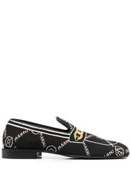 Marni all-over logo-print loafers - Black