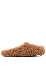 Marni shearling slip-on mules - Brown