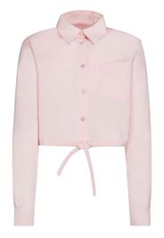 Marni logo-embroidered cotton shirt - Pink