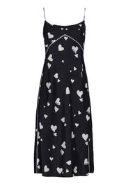 Marni heart-print midi silk dress - Black