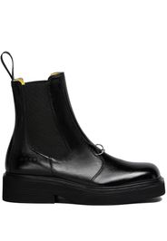 Marni logo-embossed leather Chelsea boots - Black