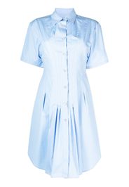 Marni pleat-detailing flared cotton shirtdress - Blue