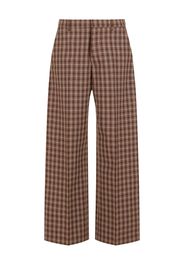 Marni checked wide-leg trousers - Brown