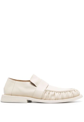 Marsèll round-toe ruched leather loafers - Neutrals