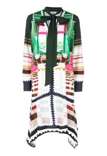 Mary Katrantzou printed pussybow dress - Green