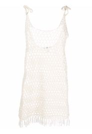 Marysia open-knit mini dress - White