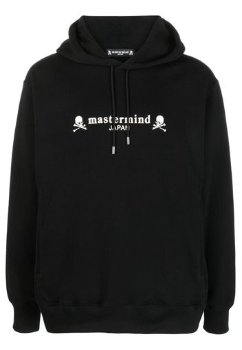 Mastermind Japan logo-print cotton drawstring hoodie - Black