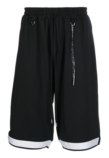Mastermind Japan logo-jacquard track shorts - Black