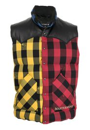 Mastermind Japan check-print padded gillet - Red