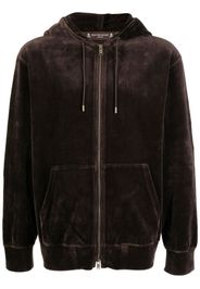 Mastermind Japan velvet zip-up hoodie - Brown