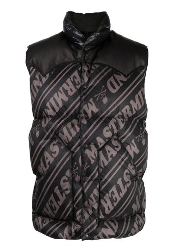 Mastermind World logo-print padded gilet - Black