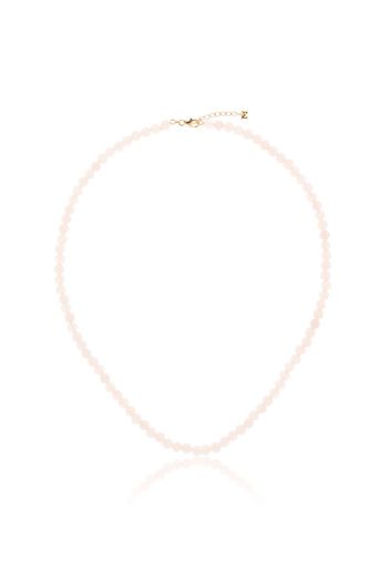 14K yellow gold rose quartz necklace