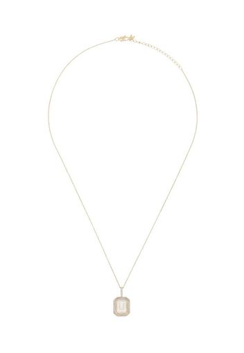 14K yellow gold U-initial diamond necklace