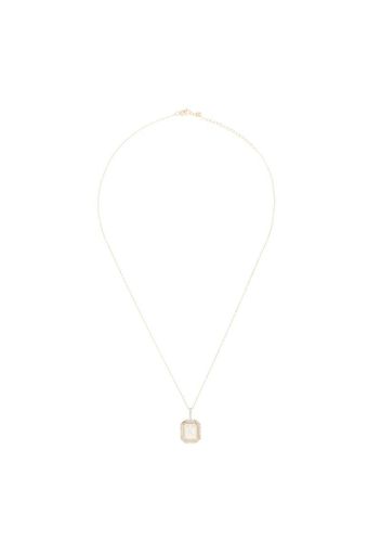 14kt yellow gold K diamond necklace