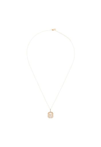 14kt yellow gold E diamond necklace