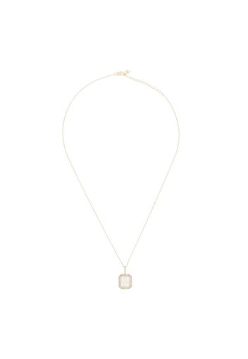 14kt yellow gold diamond B necklace