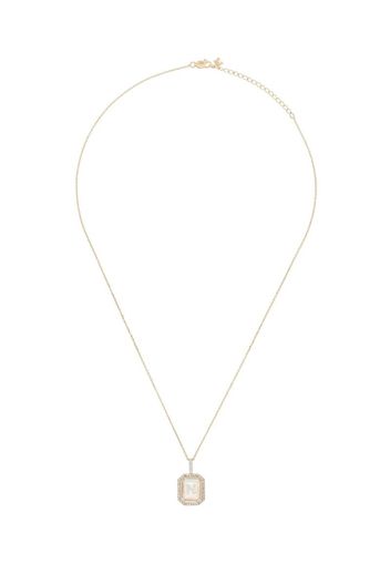 14K yellow gold N-initial diamond necklace