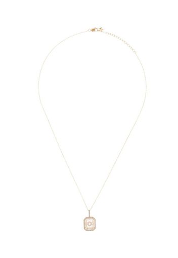 14K yellow gold O-initial diamond necklace