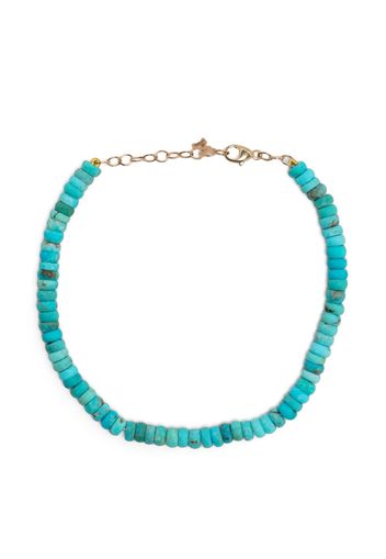 Mateo 14kt yellow gold turquoise bead bracelet - Blue