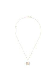 14K yellow gold crystal frame R initial diamond necklace