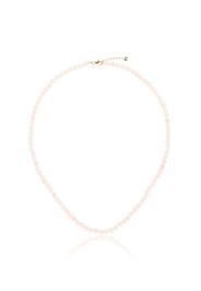 14K yellow gold rose quartz necklace